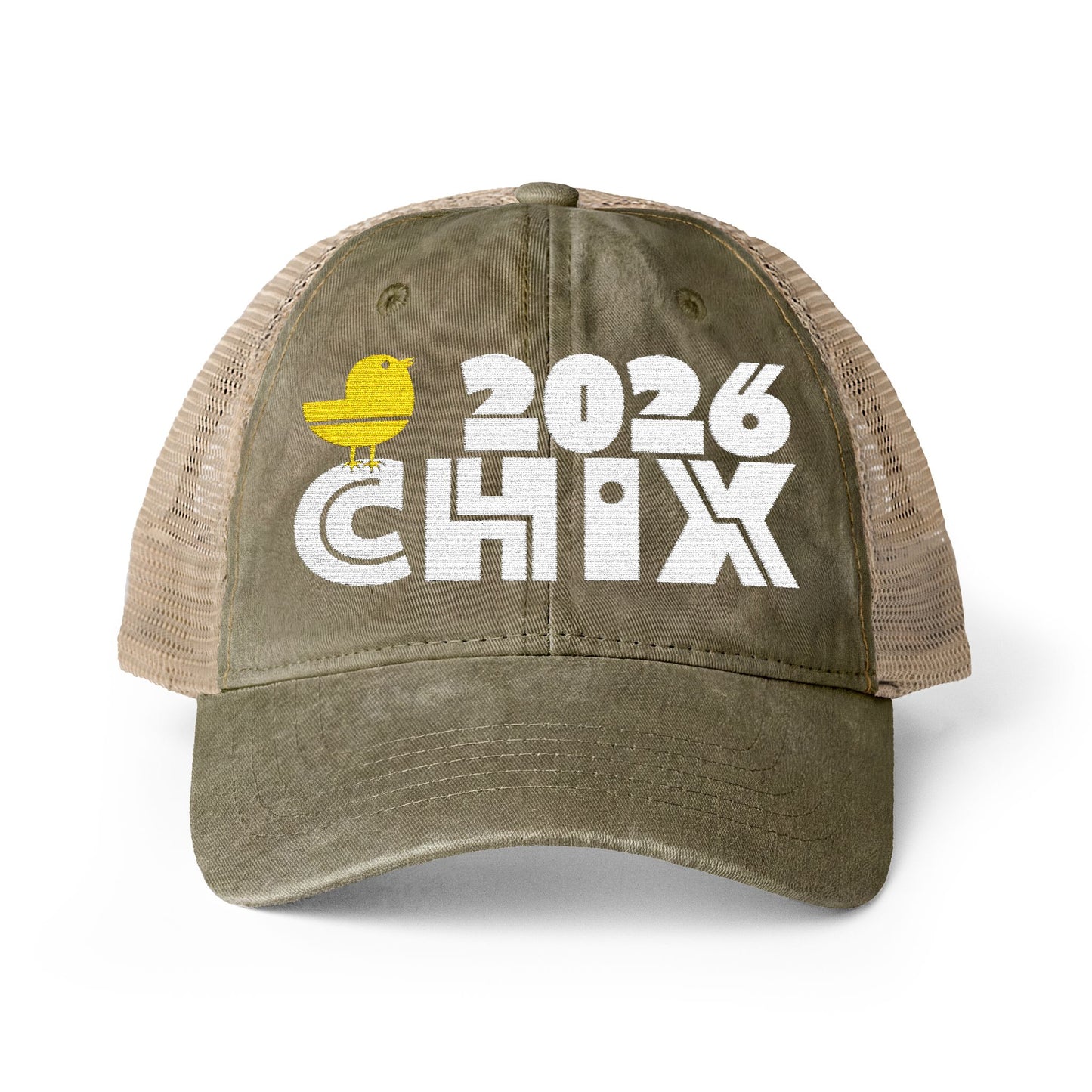 2026 Chix Women's Washed Mesh-Back Cap - embroidered light logo