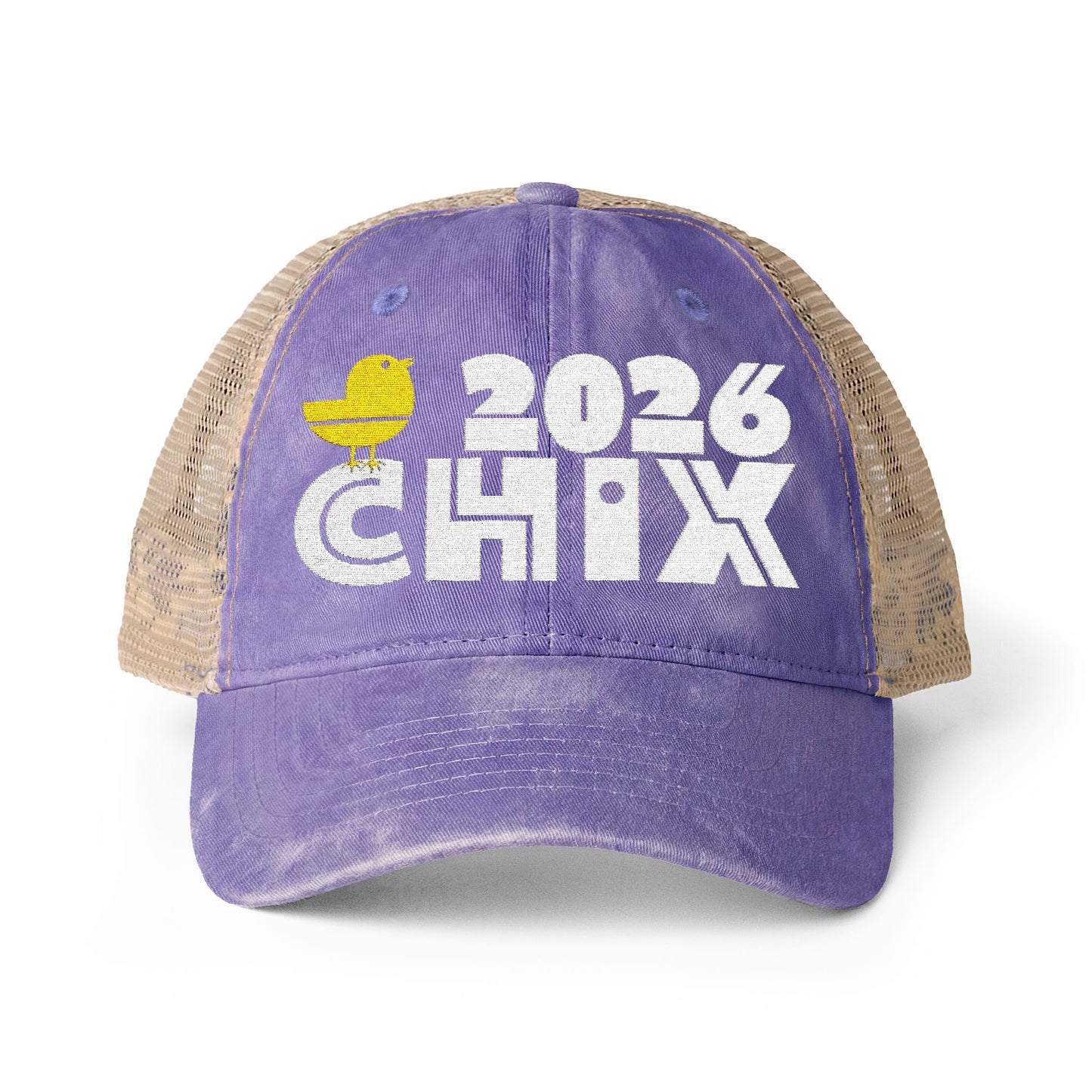 2026 Chix Women's Washed Mesh-Back Cap - embroidered light logo