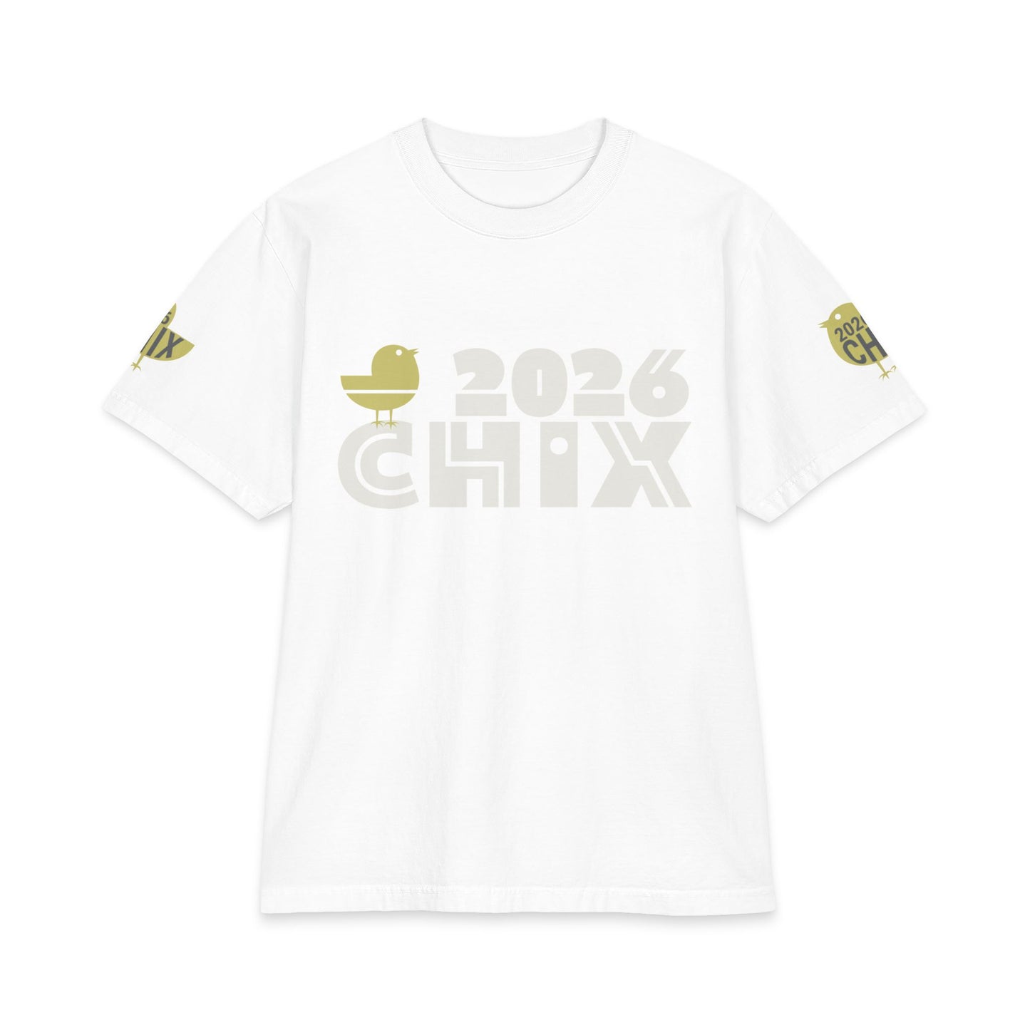 2026 Chix T-Shirt — light logo on left arm and front