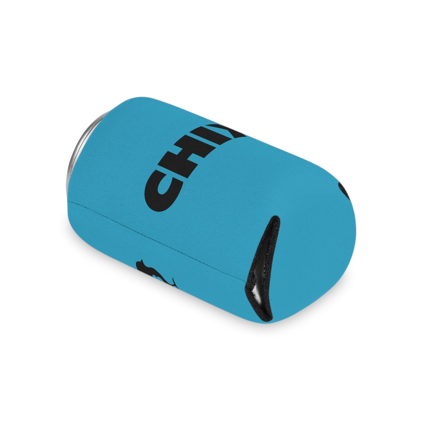 Regular Can Cooler - black on turquoise