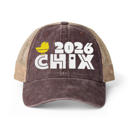 2026 Chix Women's Washed Mesh-Back Cap - embroidered light logo