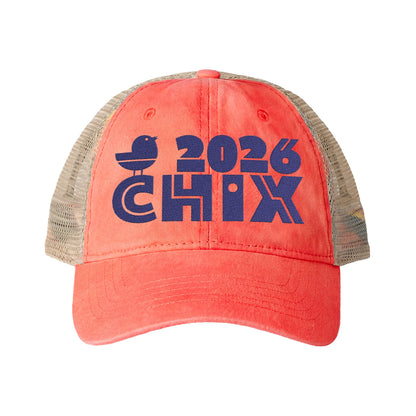 2026 Chix Women's Washed Mesh-Back Cap - embroidered dark logo