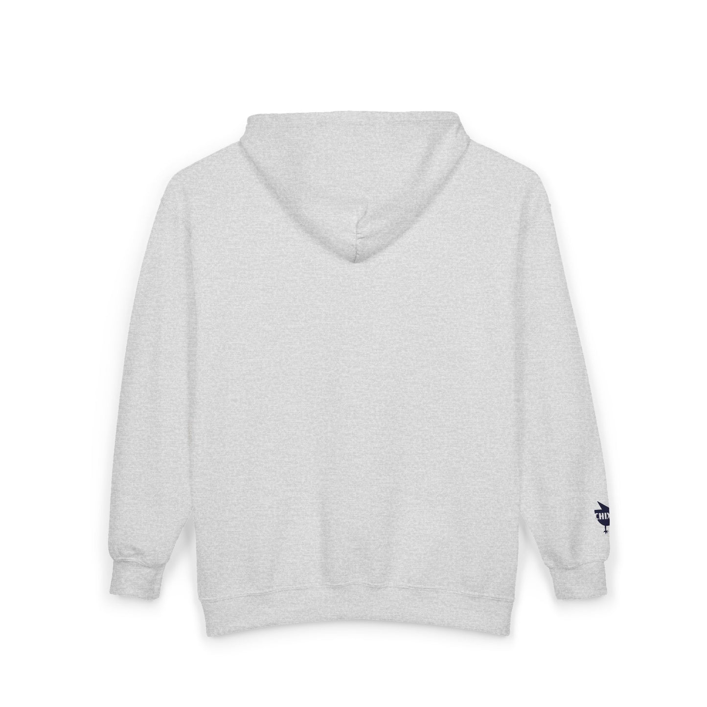 Chix 2026 Full-Zip Hoodie — embroidered dark logos on chest and wrist