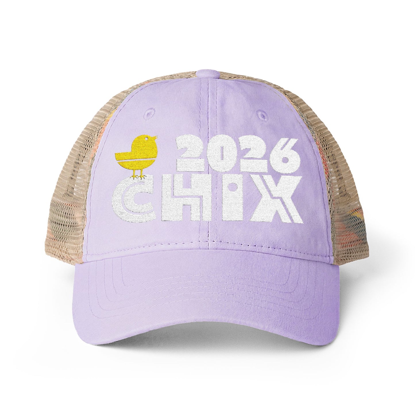 2026 Chix Women's Washed Mesh-Back Cap - embroidered light logo