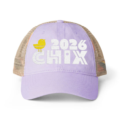 2026 Chix Women's Washed Mesh-Back Cap - embroidered light logo