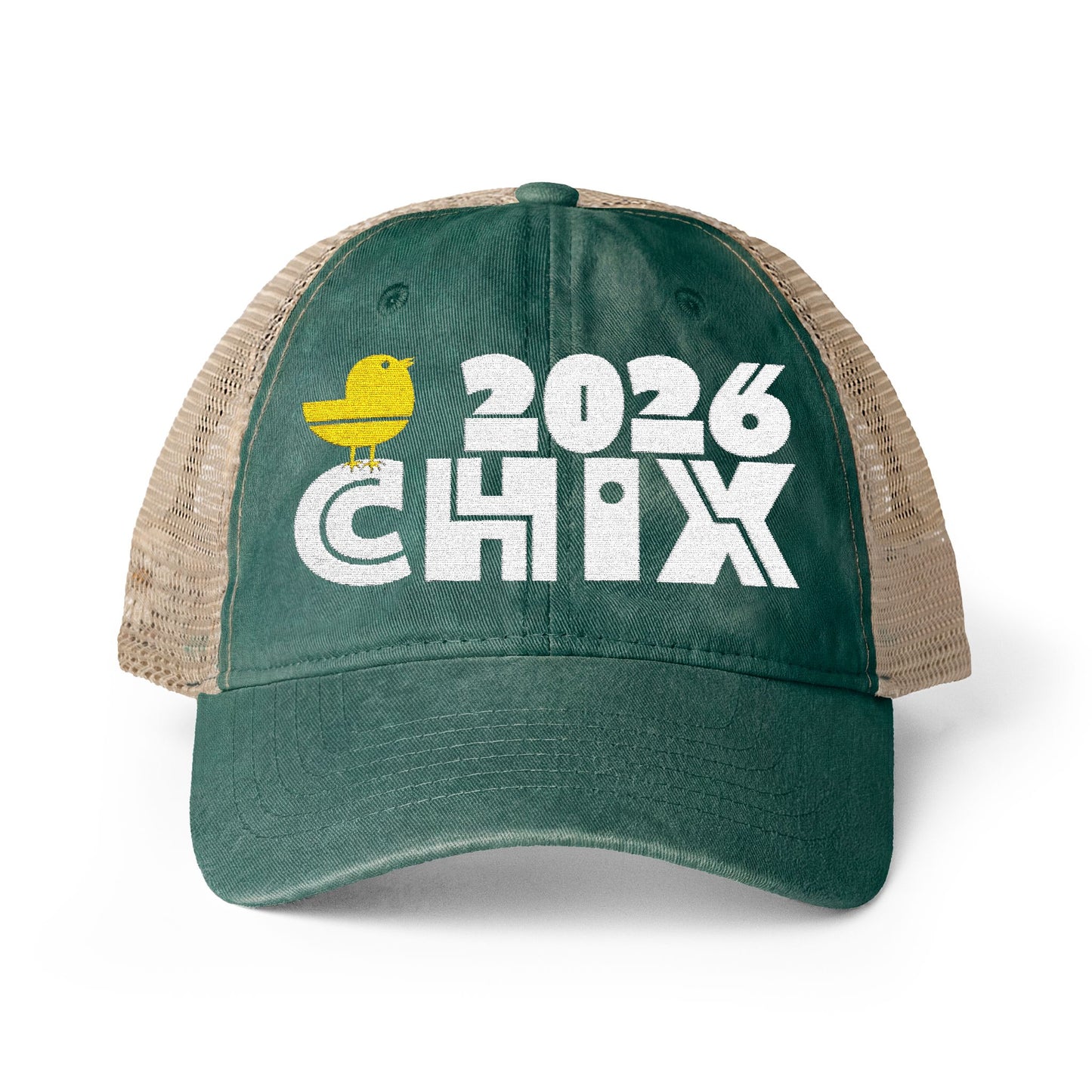 2026 Chix Women's Washed Mesh-Back Cap - embroidered light logo