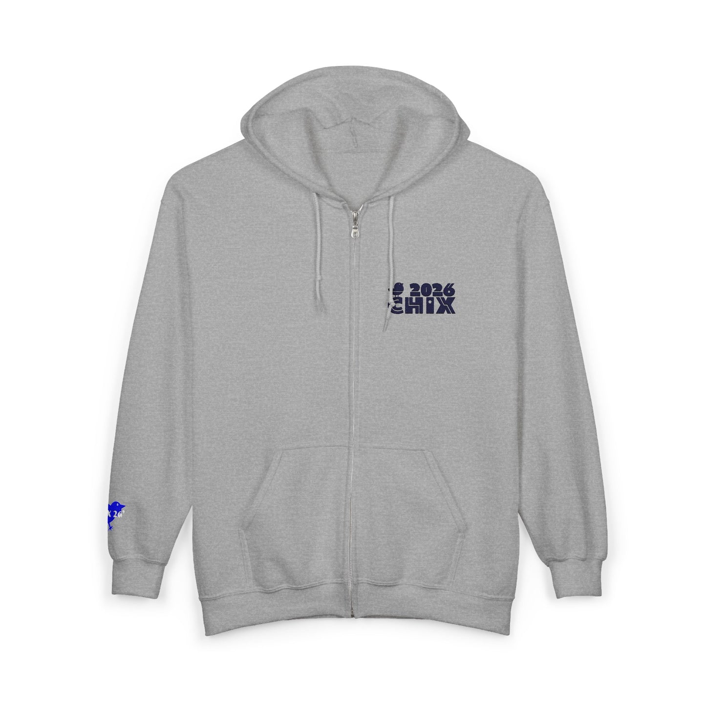 Chix 2026 Full-Zip Hoodie — embroidered dark logos on chest and wrist