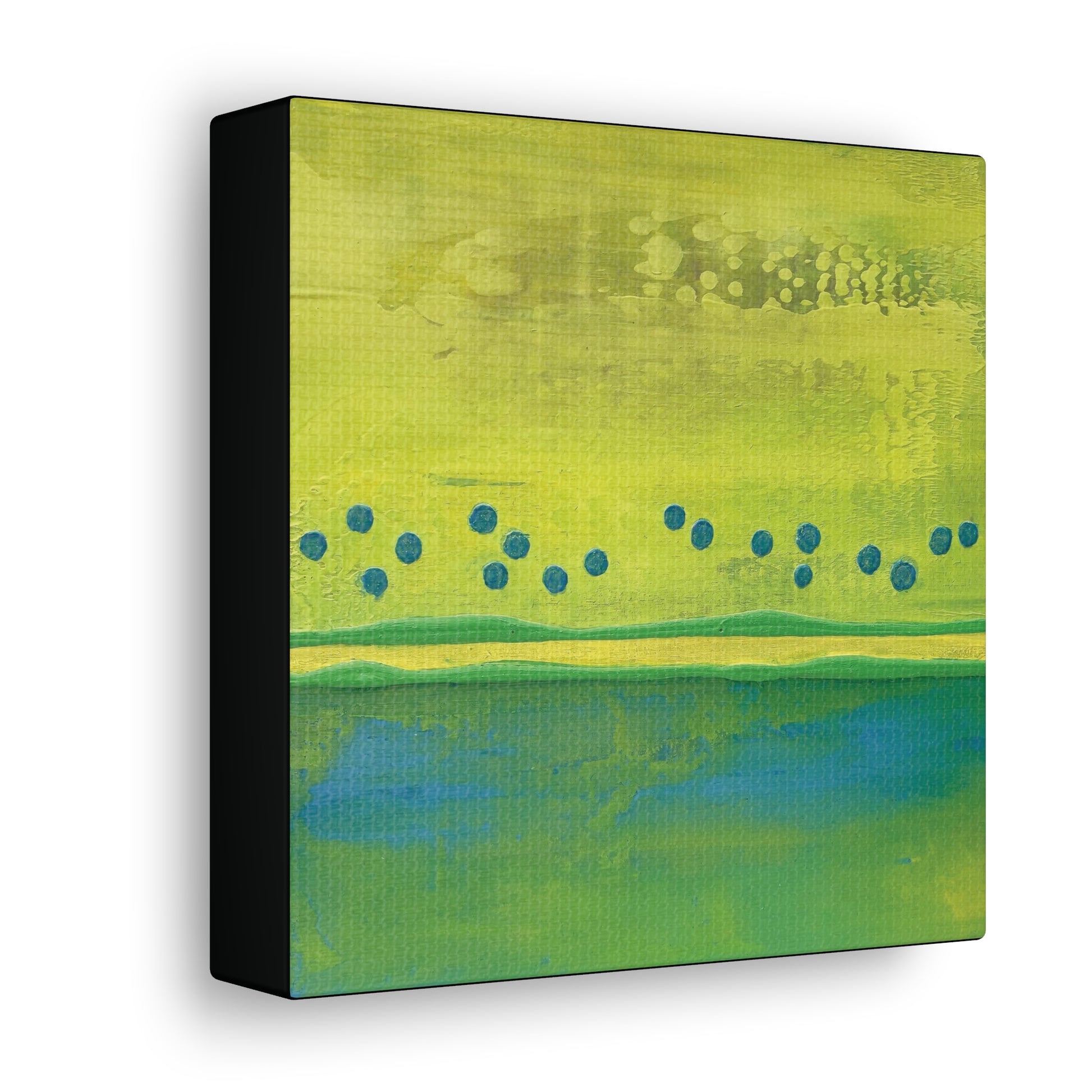 Green and blue abstract canvas art