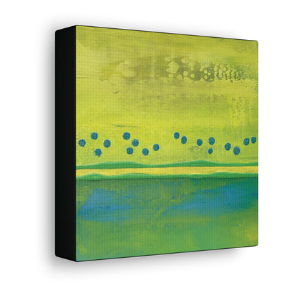 Green and blue abstract canvas art