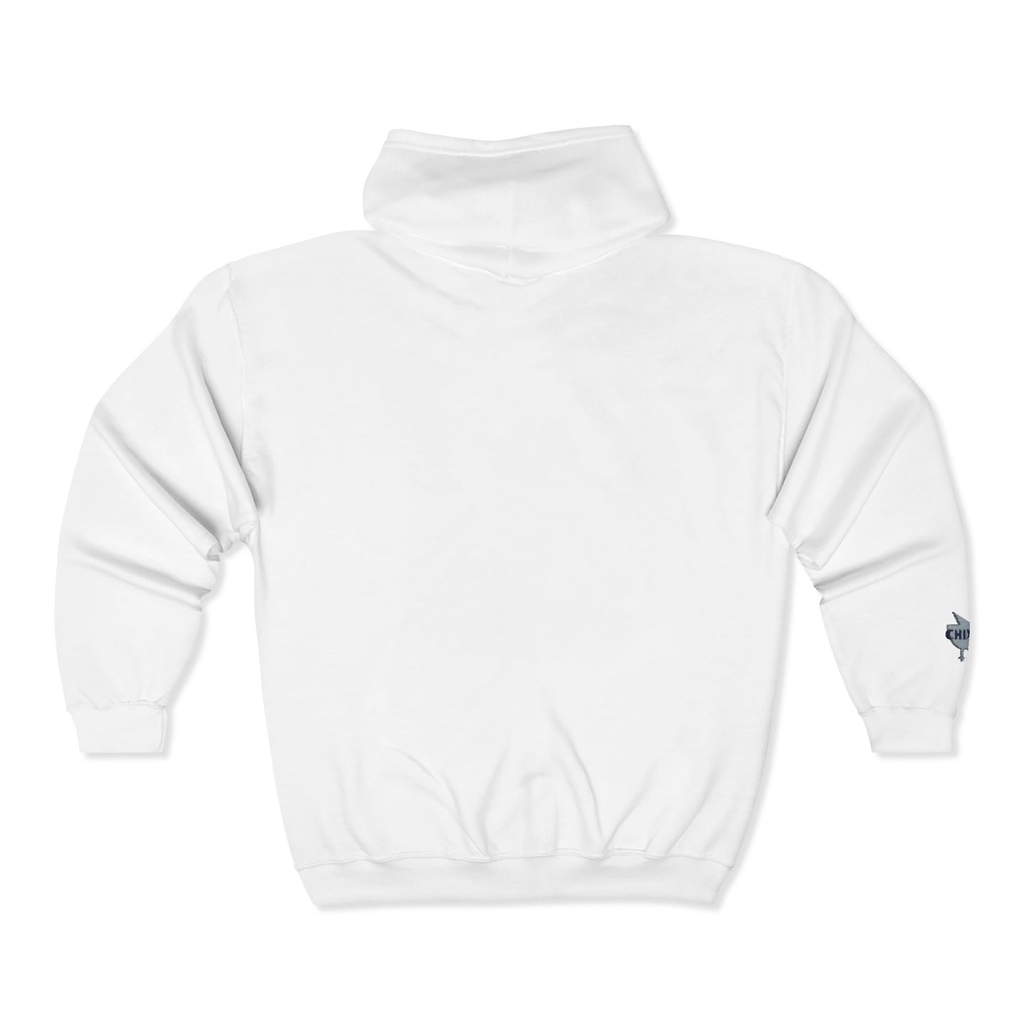 Chix 2026 Full-Zip Hoodie — embroidered dark logos on chest and wrist