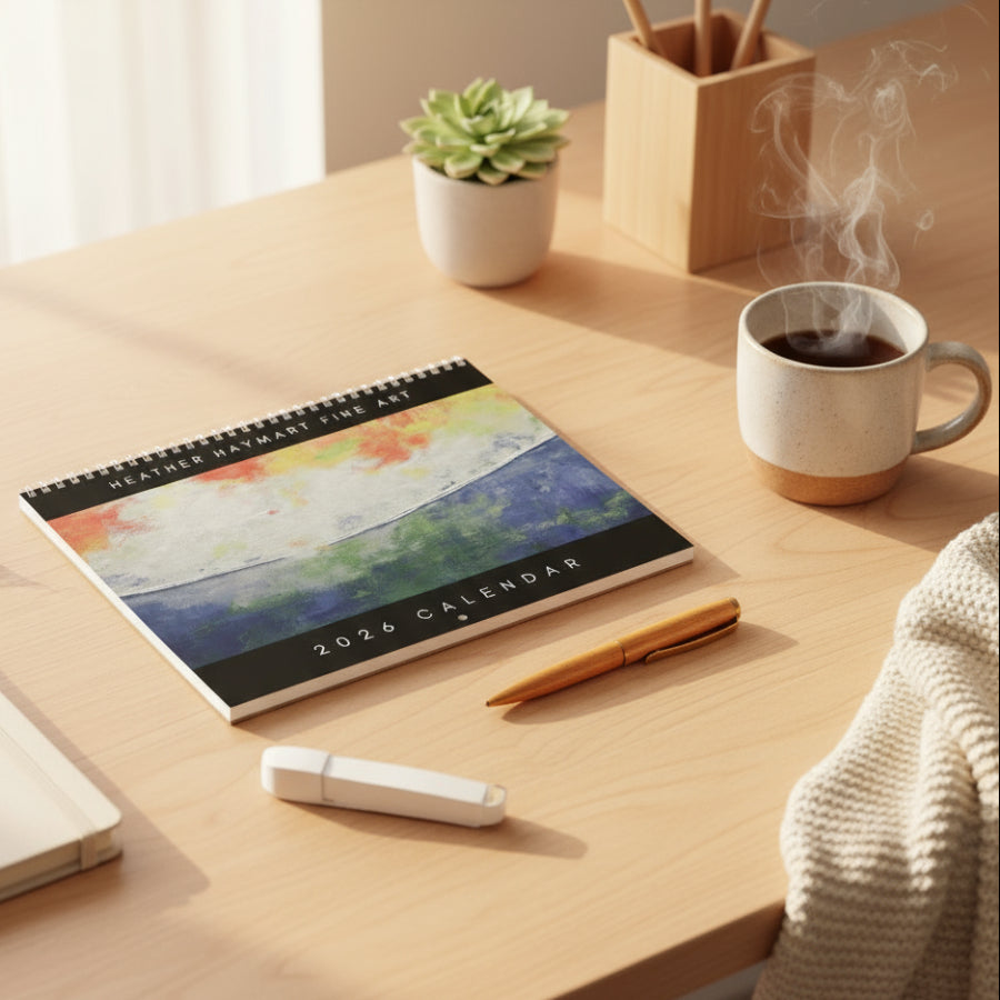 Front cover of 2026 Wall Calendar on the desk