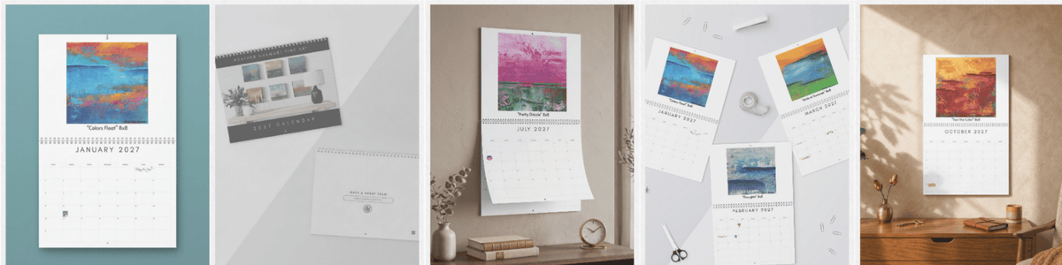 Collage of 2027 wall calendar pages