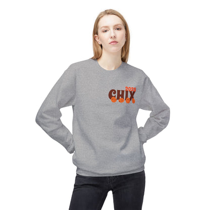 Chix 2025 Sweatshirt -orange on front