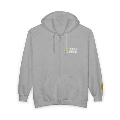 Chix 2026 Full-Zip Hoodie — embroidered light logos on chest and wrist