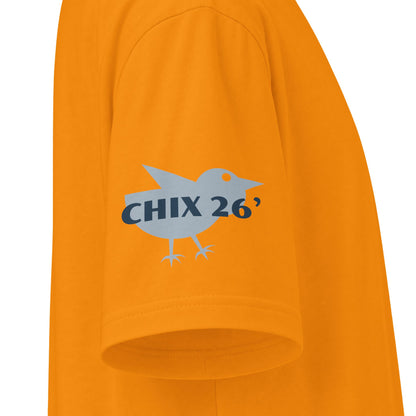 2026 Chix T-Shirt — dark logo on right arm and front