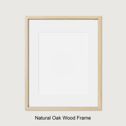 Natural oak wood frame on a white background