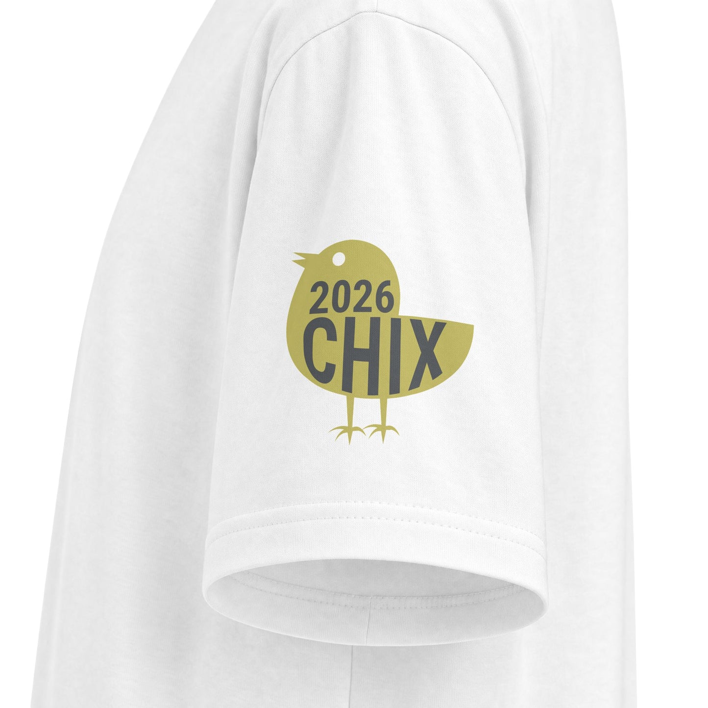 2026 Chix T-Shirt — light logo on left arm and front