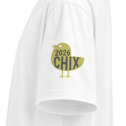 2026 Chix T-Shirt — light logo on left arm and front