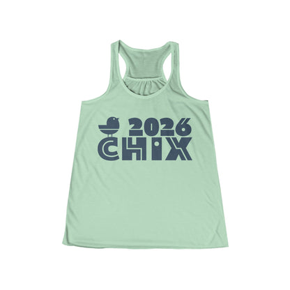 2026 Chix Racerback Tank - dark logo