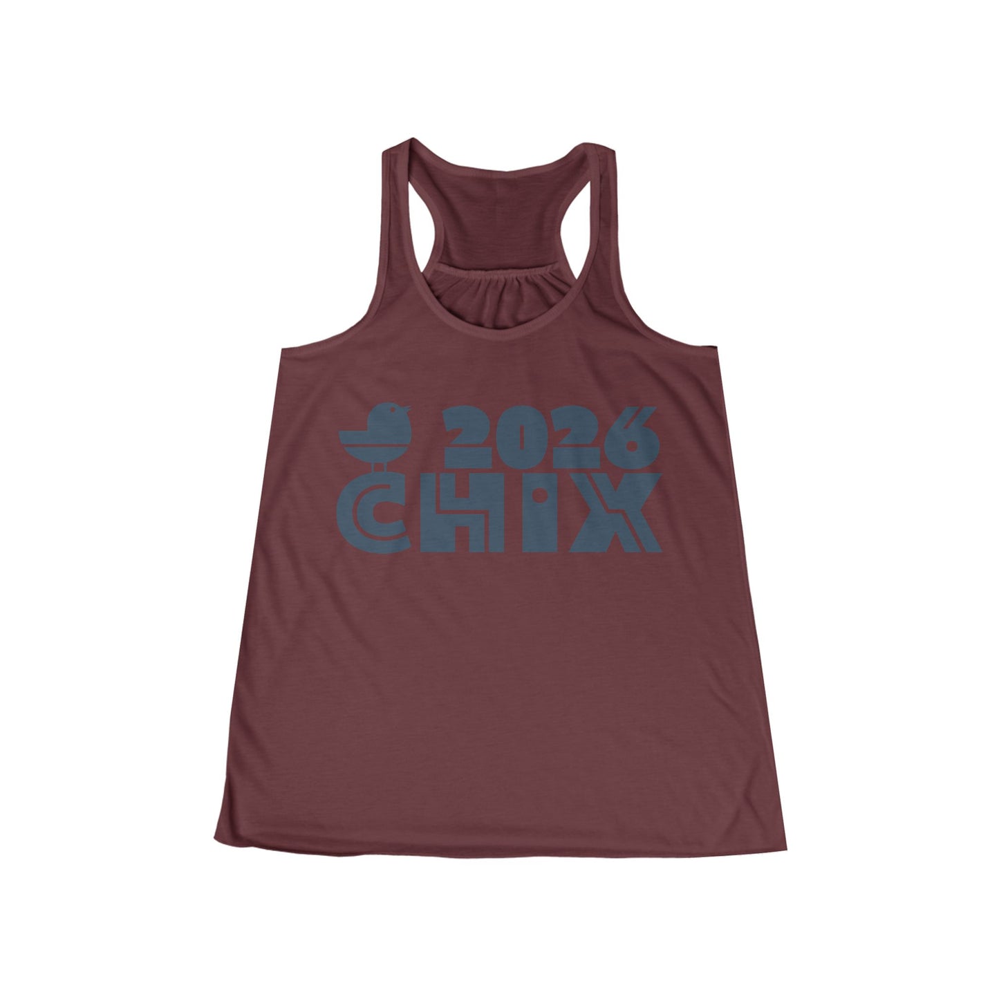 2026 Chix Racerback Tank - dark logo