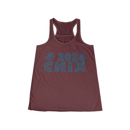 2026 Chix Racerback Tank - dark logo