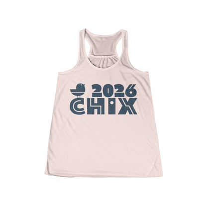2026 Chix Racerback Tank - dark logo