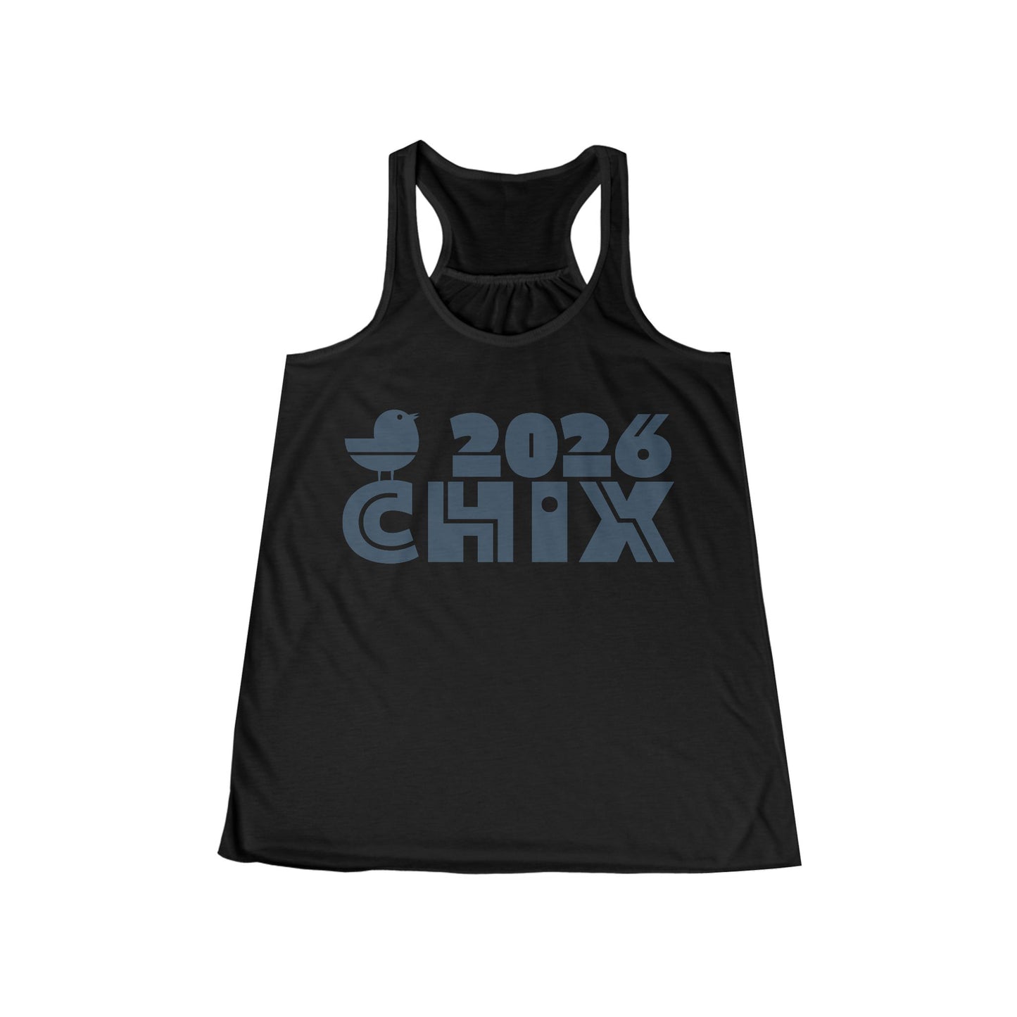 2026 Chix Racerback Tank - dark logo