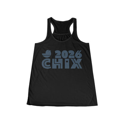 2026 Chix Racerback Tank - dark logo