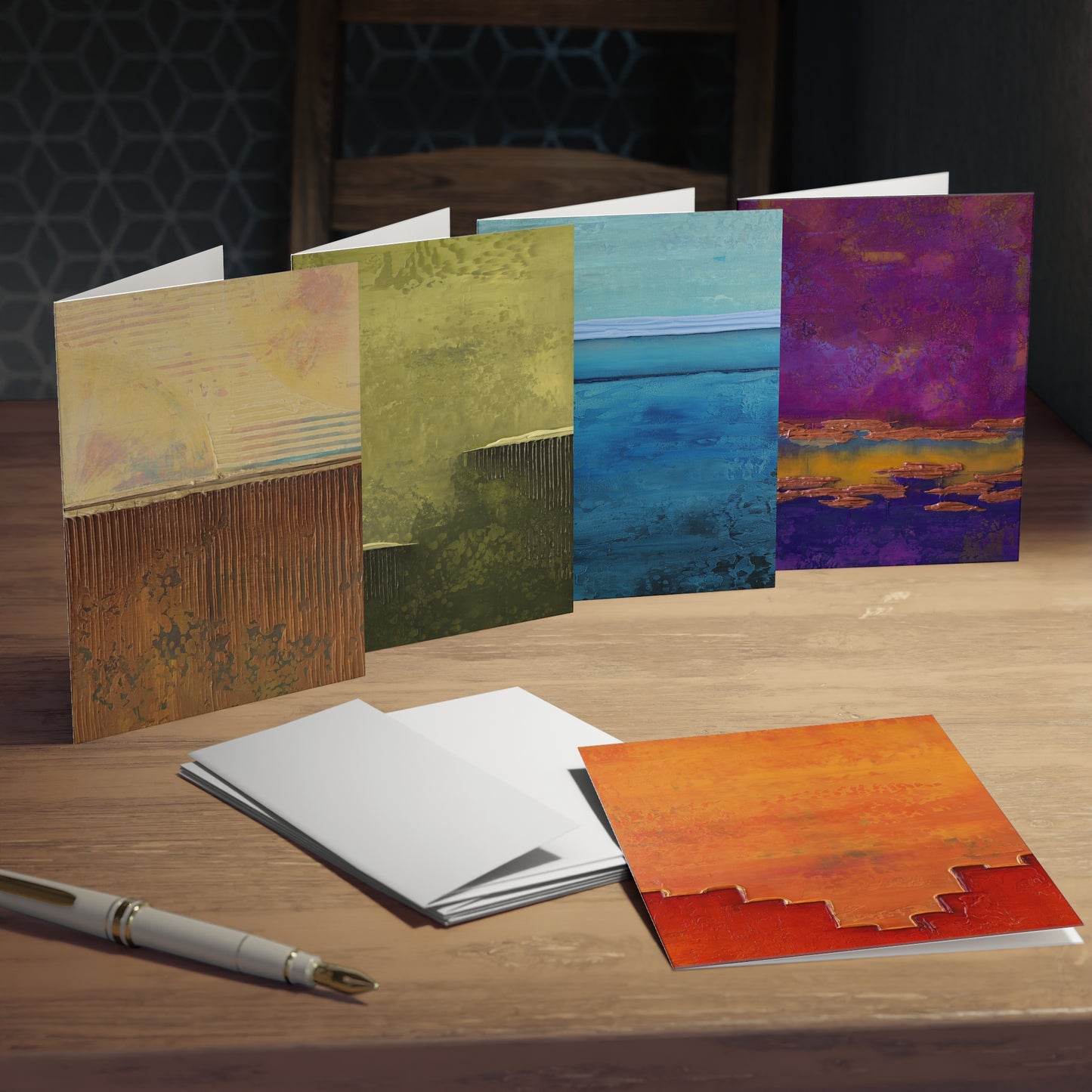 Rainbow Series - Greeting Cards (5-Pack) orange, yellow, green, blue, violet