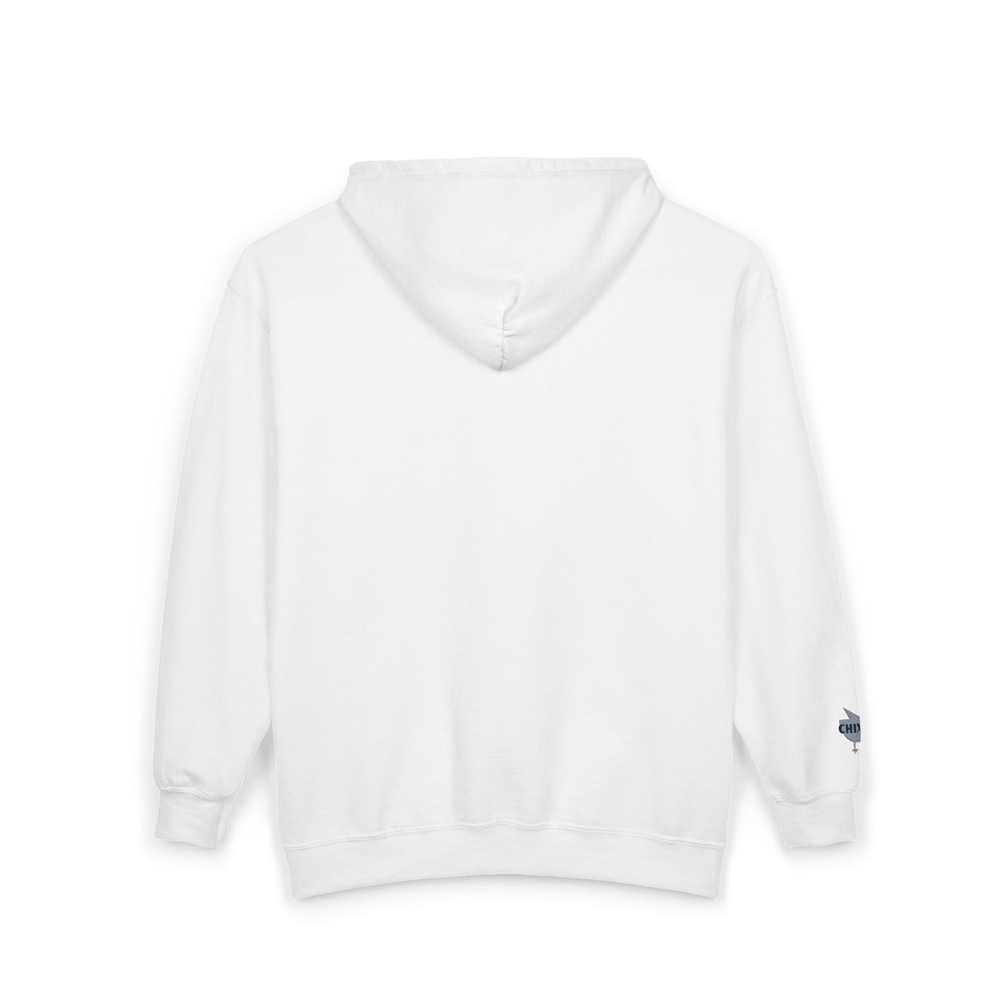 Chix 2026 Full-Zip Hoodie — embroidered dark logos on chest and wrist