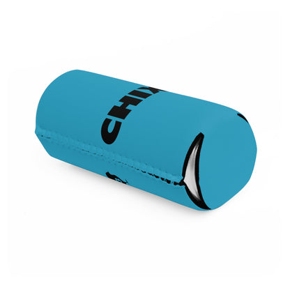 Slim Can Cooler - black on turquoise