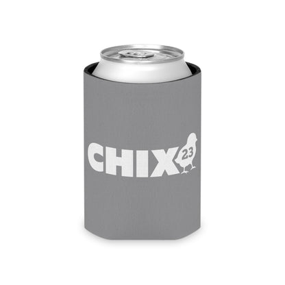 Regular Can Cooler - white on gray