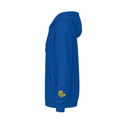 Chix 2026 Full-Zip Hoodie (fixed) — embroidered light logos on chest and wrist