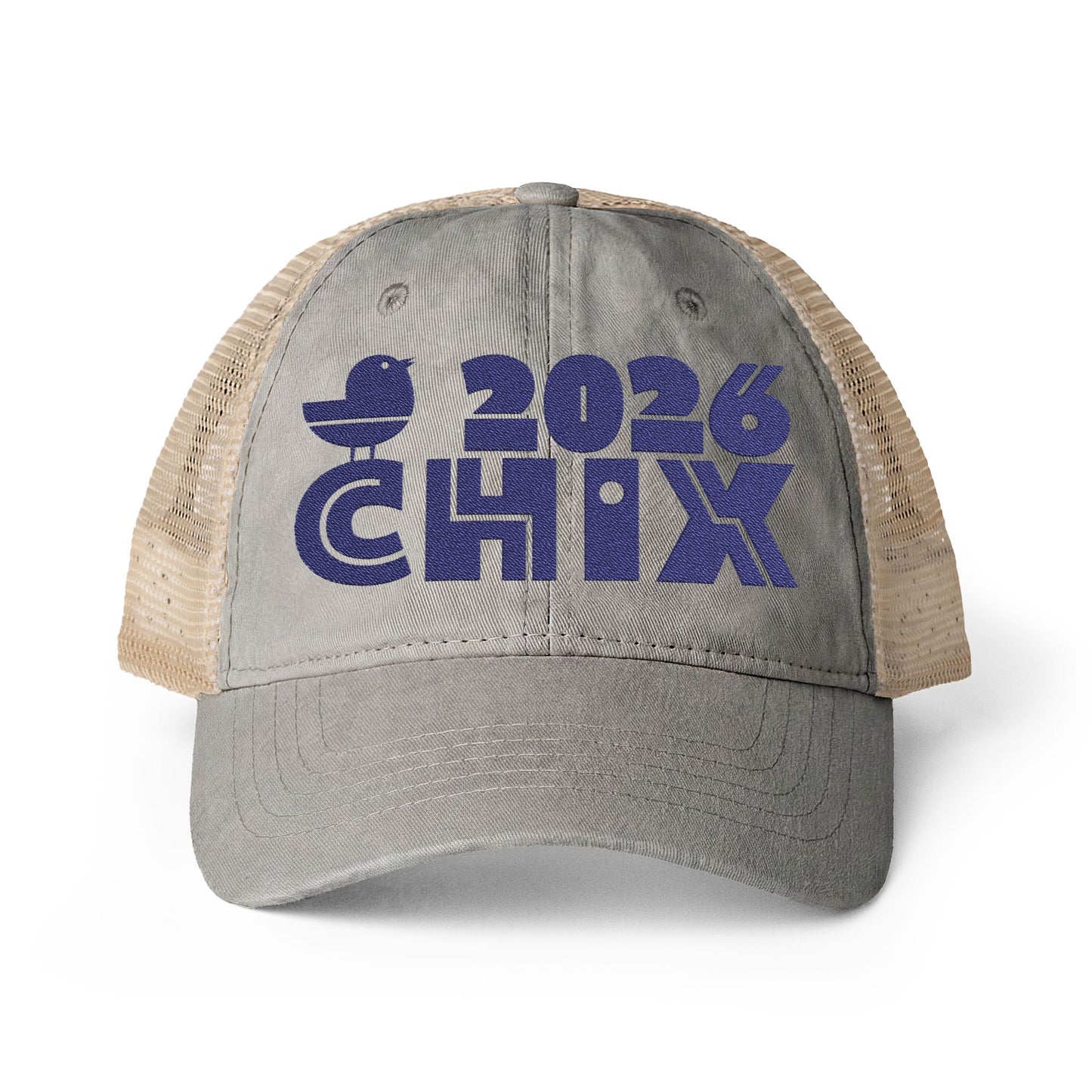 2026 Chix Women's Washed Mesh-Back Cap - embroidered dark logo