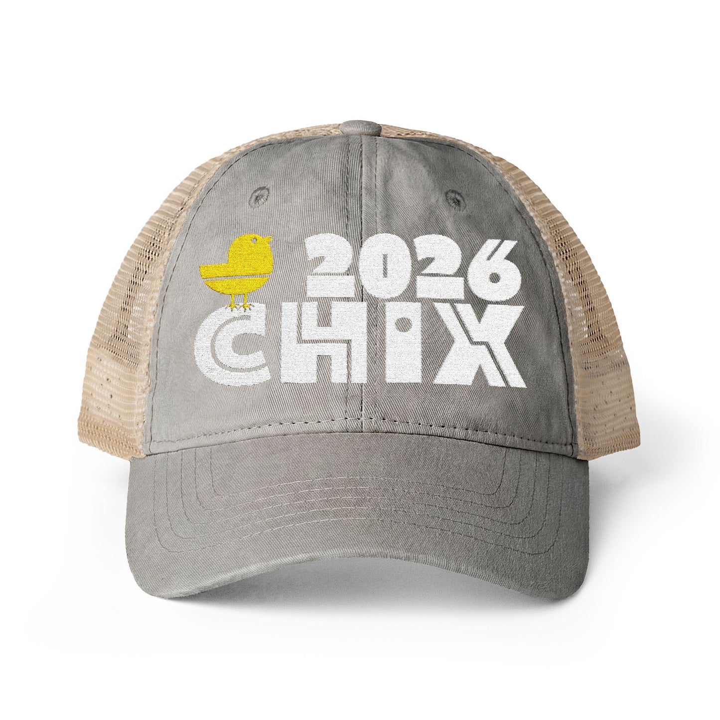 2026 Chix Women's Washed Mesh-Back Cap - embroidered light logo