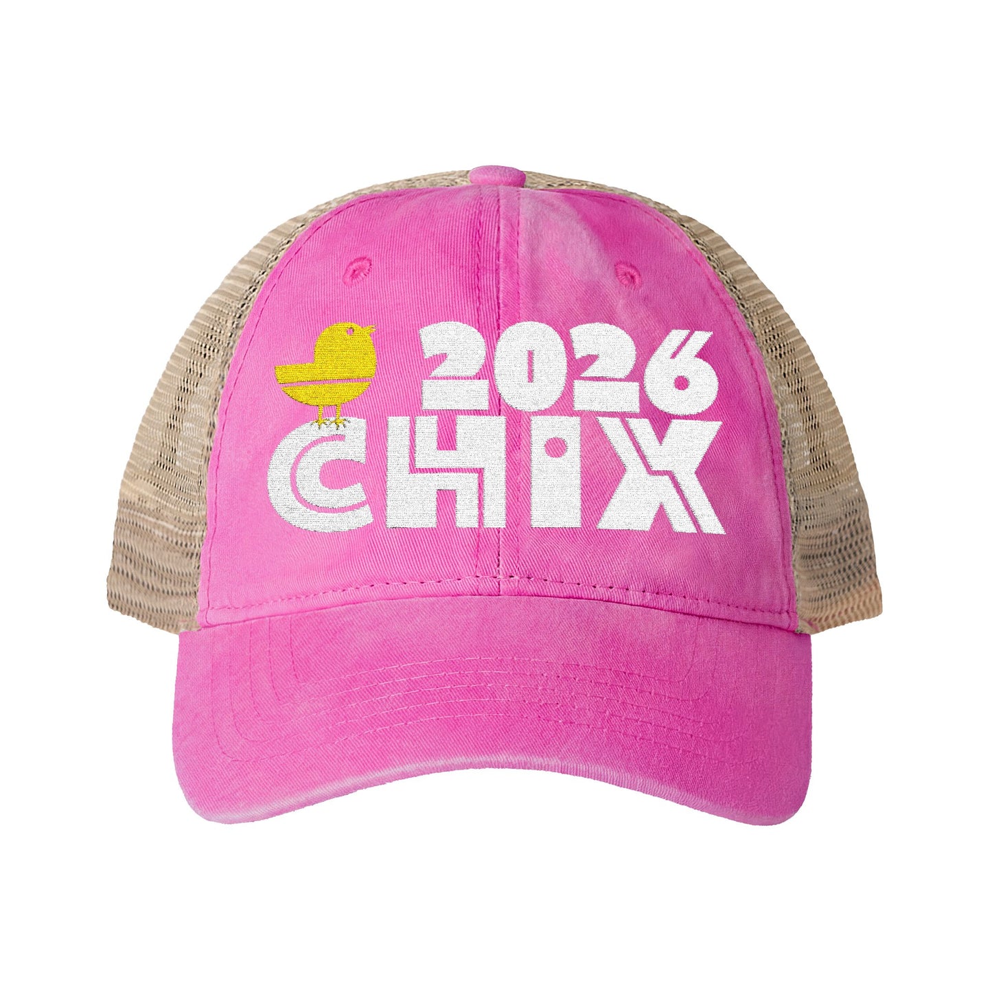 2026 Chix Women's Washed Mesh-Back Cap - embroidered light logo