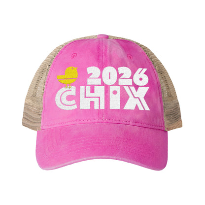 2026 Chix Women's Washed Mesh-Back Cap - embroidered light logo