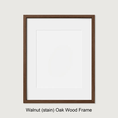 Wooden picture frame with 'Walnut (stain)' finish on a white background