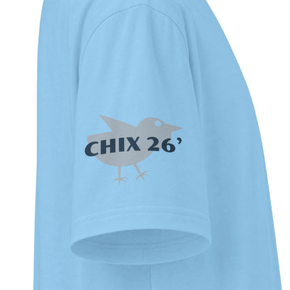 2026 Chix T-Shirt — dark logo on right arm and front