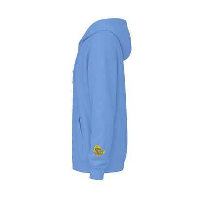Chix 2026 Full-Zip Hoodie (fixed) — embroidered light logos on chest and wrist