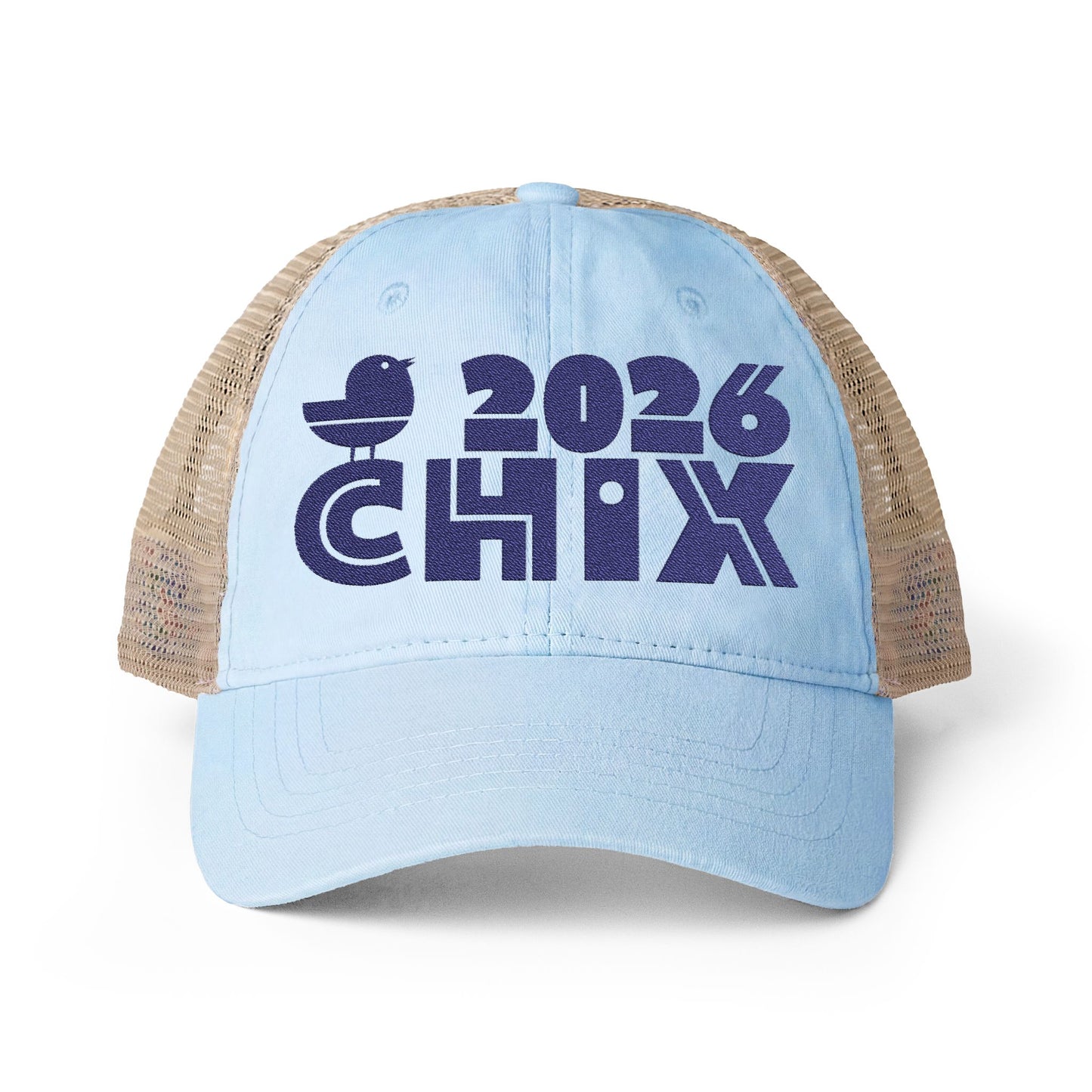 2026 Chix Women's Washed Mesh-Back Cap - embroidered dark logo