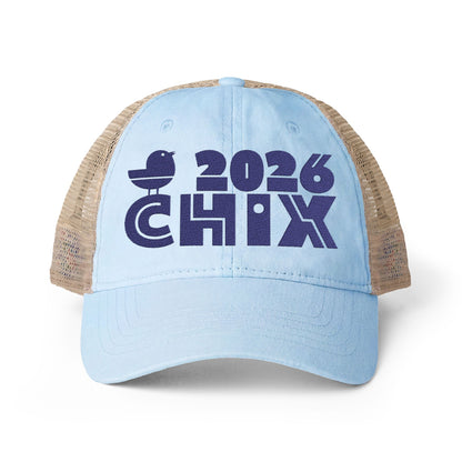 2026 Chix Women's Washed Mesh-Back Cap - embroidered dark logo