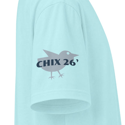 2026 Chix T-Shirt — dark logo on right arm and front