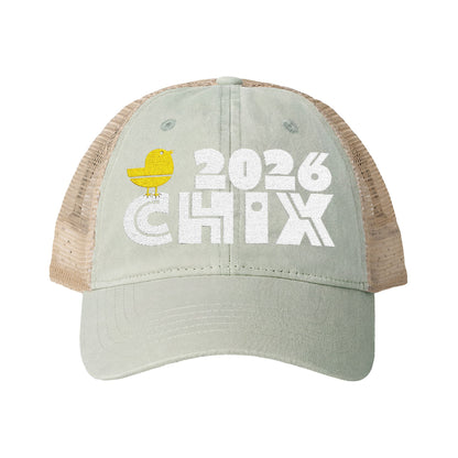 2026 Chix Women's Washed Mesh-Back Cap - embroidered light logo