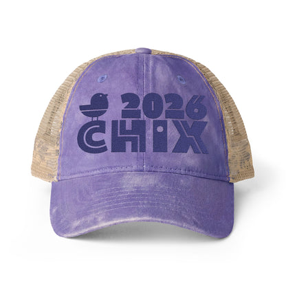 2026 Chix Women's Washed Mesh-Back Cap - embroidered dark logo