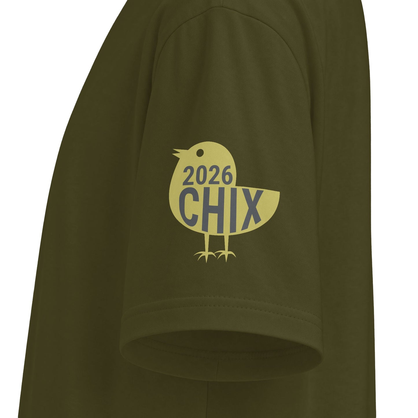 2026 Chix T-Shirt — light logo on left arm and front