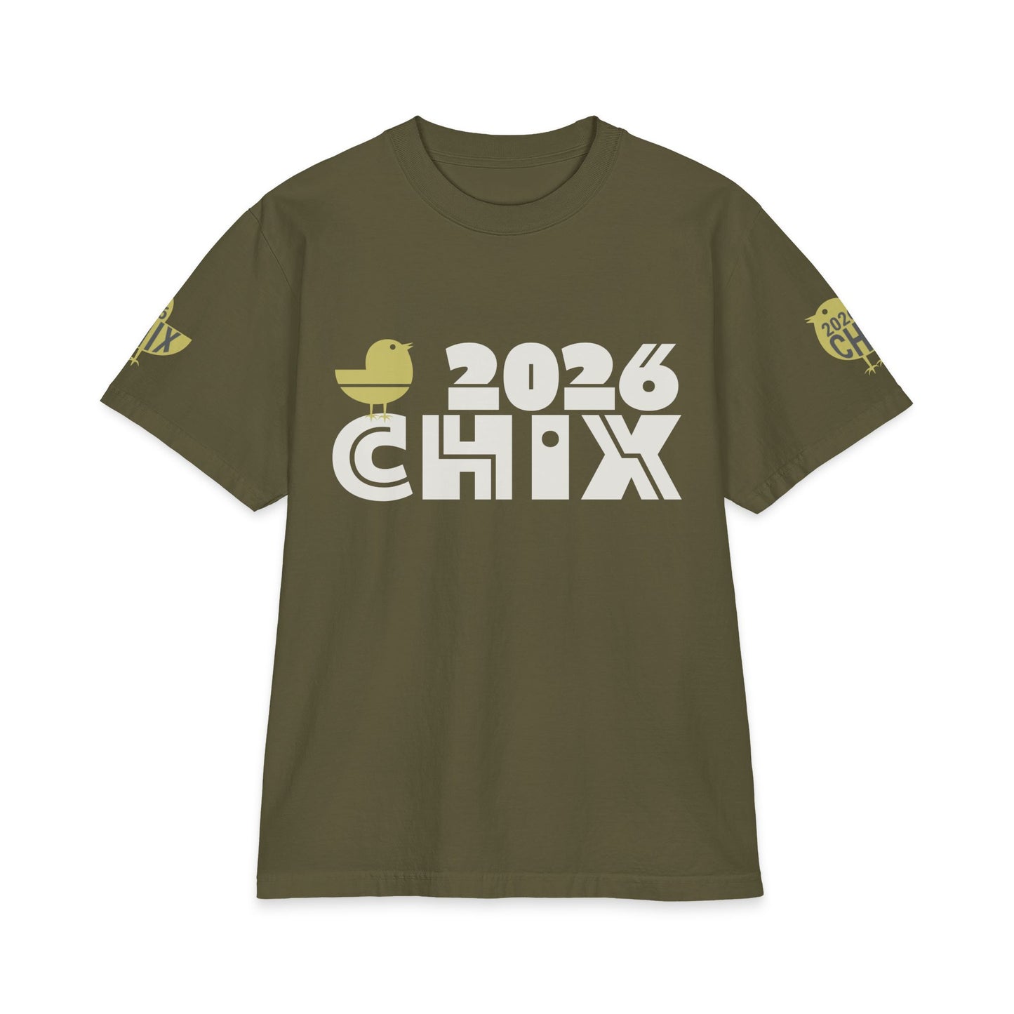 2026 Chix T-Shirt — light logo on left arm and front