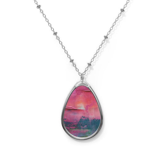 Art Necklace - Rosy Downpour