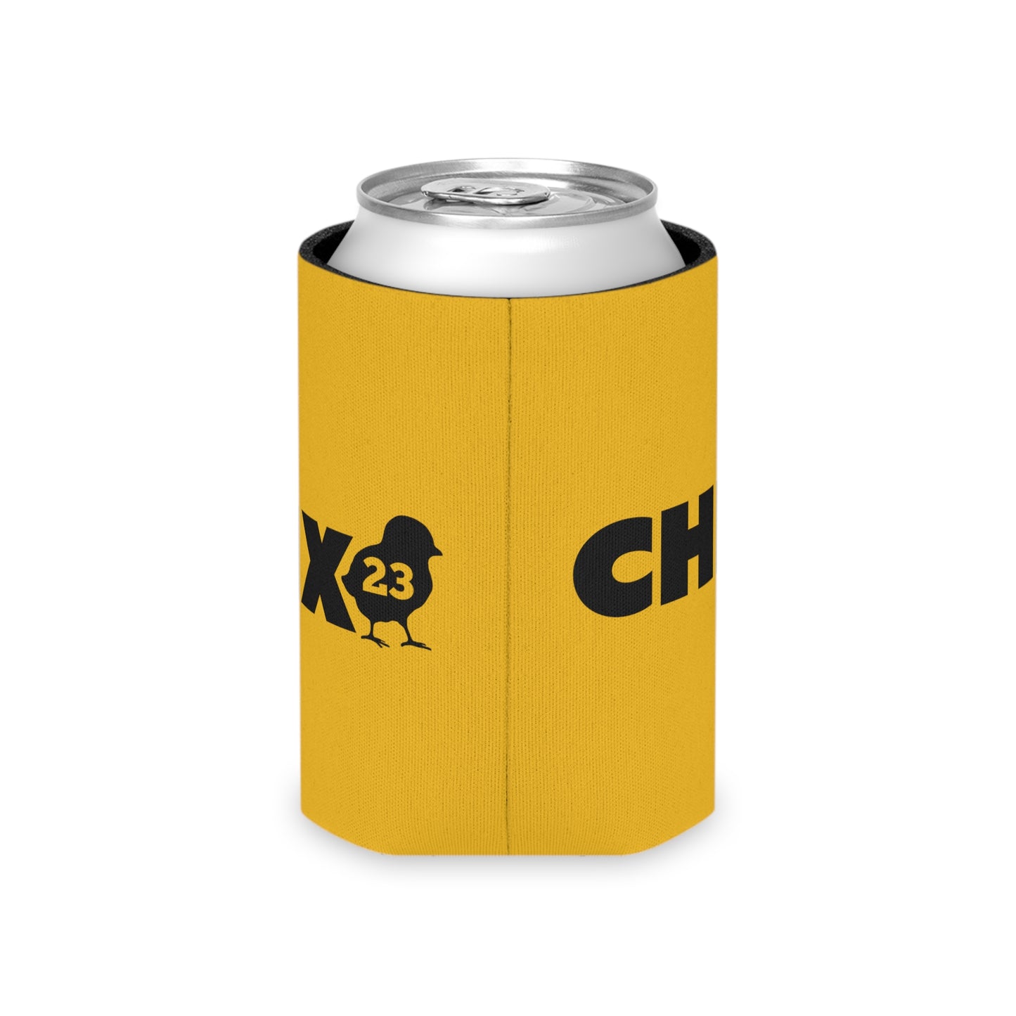 Regular Can Cooler - black on yellow