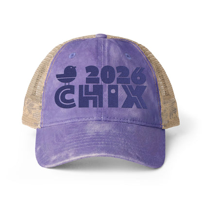 2026 Chix Women's Washed Mesh-Back Cap - embroidered dark logo